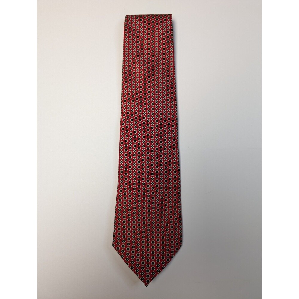 Men’s Tie 100% Silk By Ashford & Brooks London Red and Black Geometric